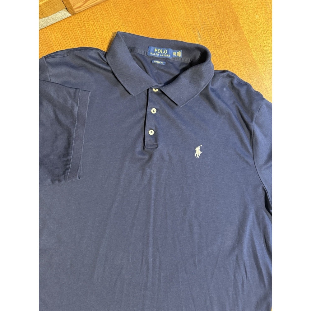 Polo‎ Ralph Lauren Classic Fit Polo Shirt Men's XXL Navy Blue Big Pony Cotton